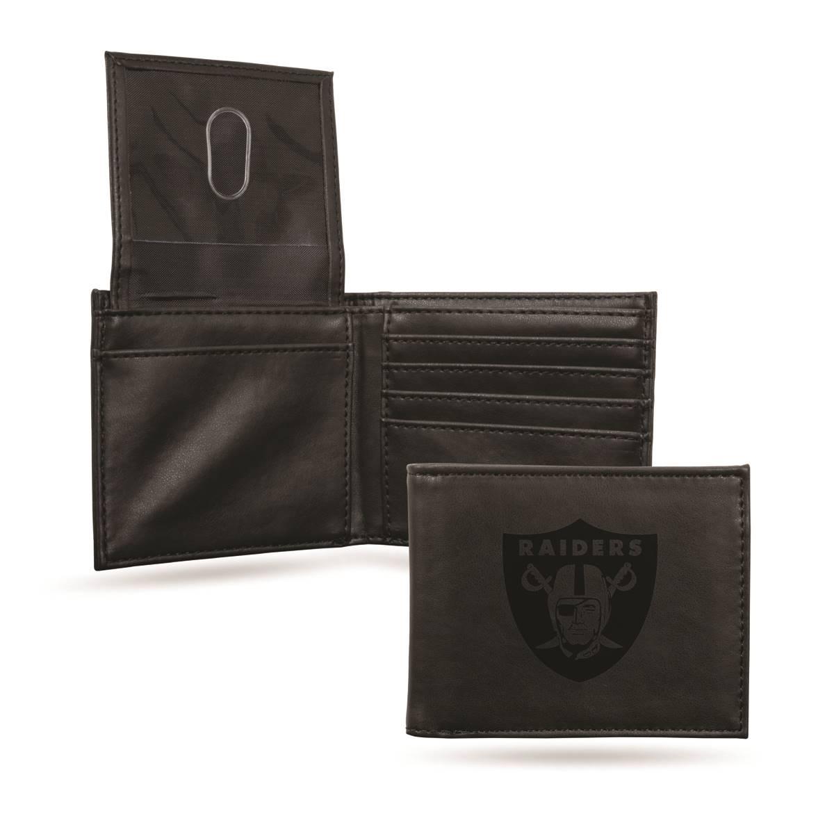Mens NFL Oakland Raiders Faux Leather Bifold Wallet