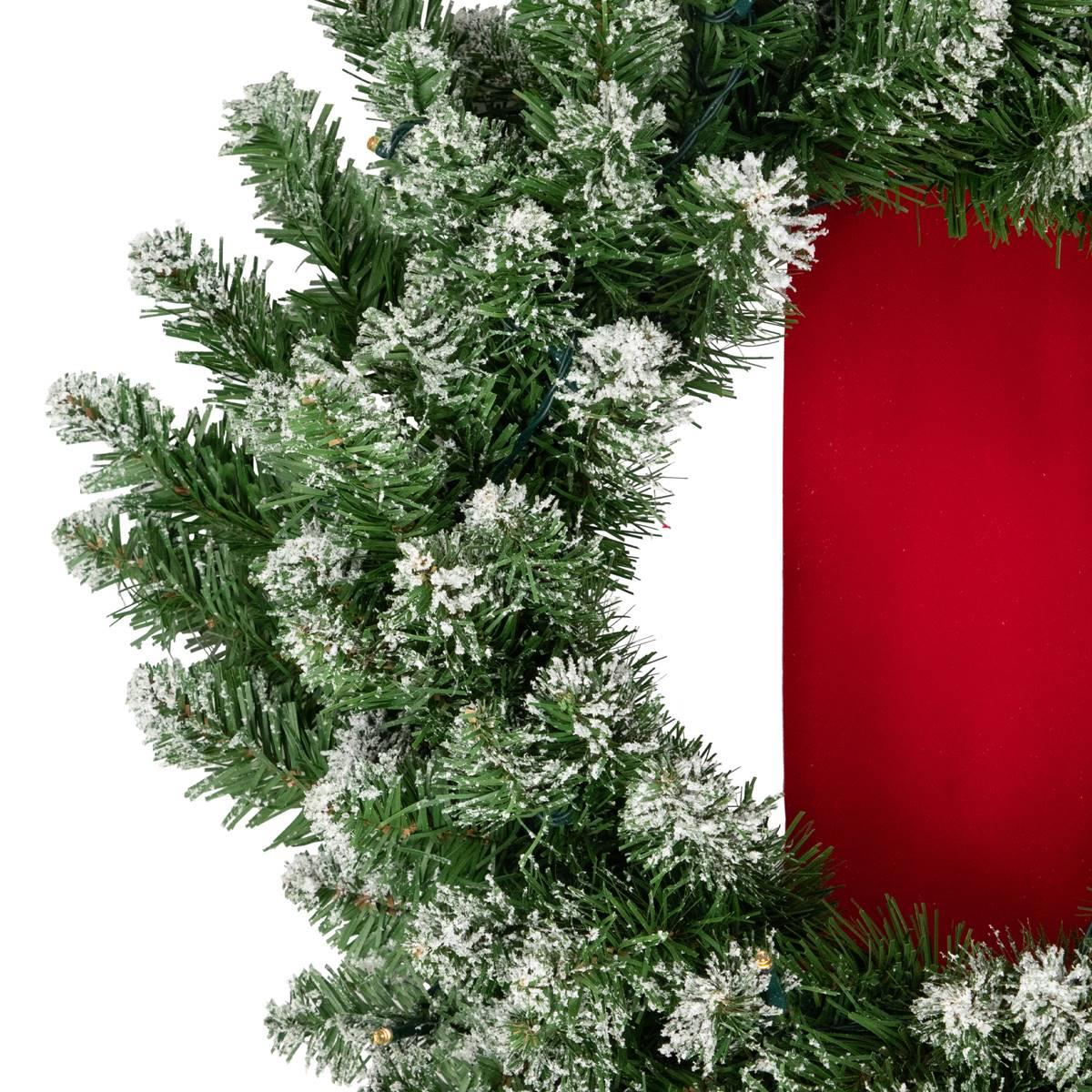 Northlight Seasonal Pre-Lit Flocked Wreaths on Ribbon - Set of 3