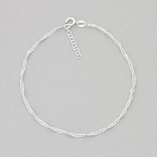 Barefootsies Sterling Silver Singapore Ankle Bracelet