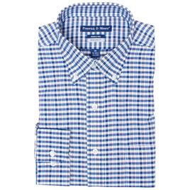Mens Preswick & Moore(R) Check Oxford Dress Shirt - Blue/Grey