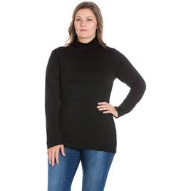 Plus Size 24/7 Comfort Apparel Classic Long Sleeve Turtleneck