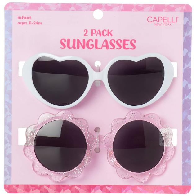 Baby Capelli® New York 2pk. Heart & Glitter Daisy Sunglasses