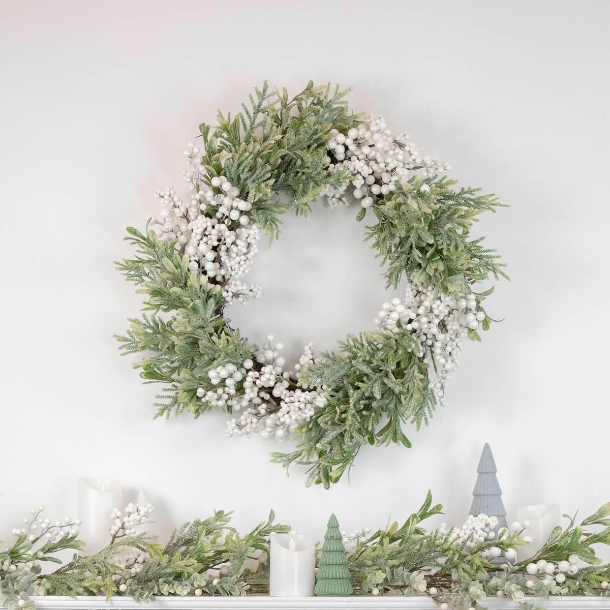 Northlight Seasonal 28in. Berry and Frosted Pine Christmas Wreath