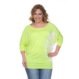 Plus Size White Mark Tie Dye Tee - Green