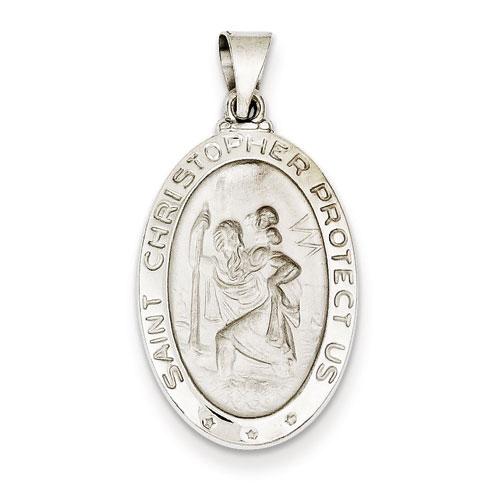 Unisex Gold Classics™ 14kt. White Gold St. Christopher Pendant