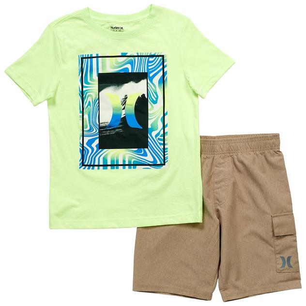 Boys (8-20) Hurley Vortex Short Sleeve Top & Shorts Set - Khaki