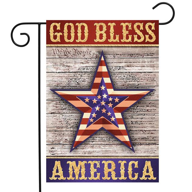 Briarwood Lane God Bless America Star Garden Flag
