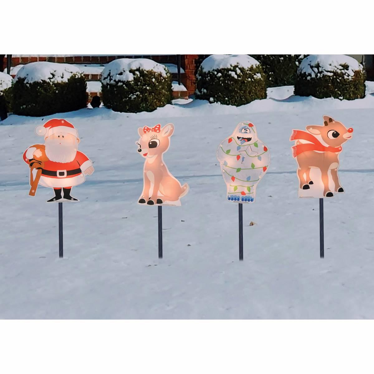 Northlight Seasonal Rudolph & Friends Pathway Markers - Set of 4