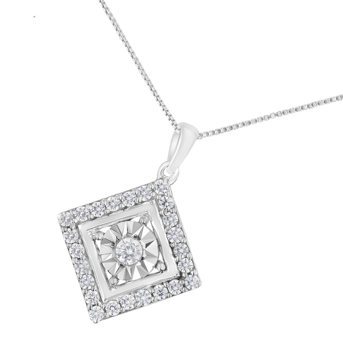 Diamond Classics™ 10kt. 1/2ctw. Diamond Square Pendant