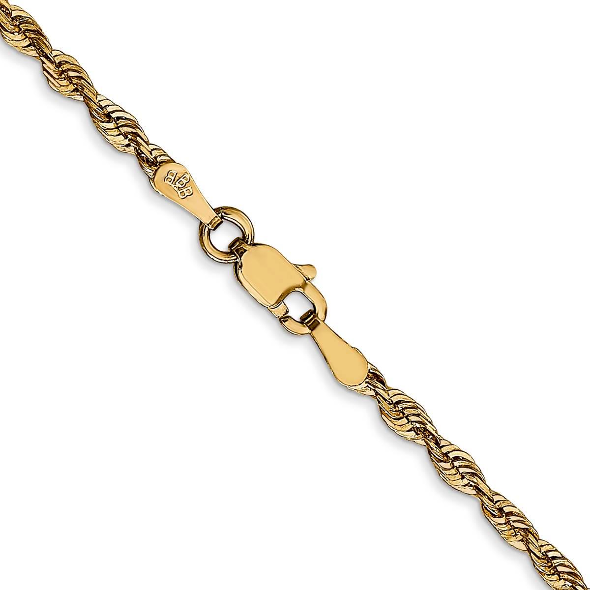 Unisex Gold Classics™ 2.5mm. 14k Diamond Cut Light Rope Necklace