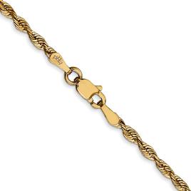 Unisex Gold Classics™ 2.5mm. 14k Diamond Cut Light Rope Necklace