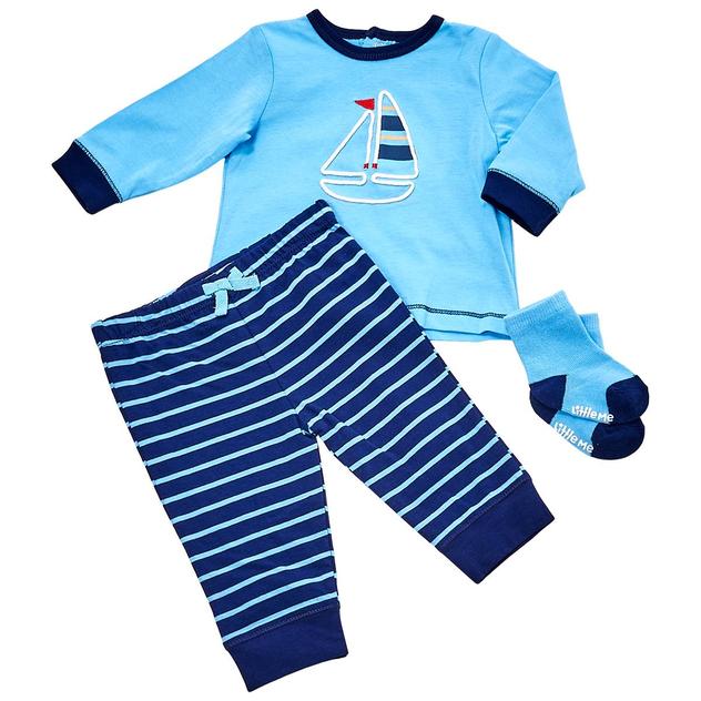 Baby Boy (3-12M) Little Me® Sailboat Jogger Set & Socks