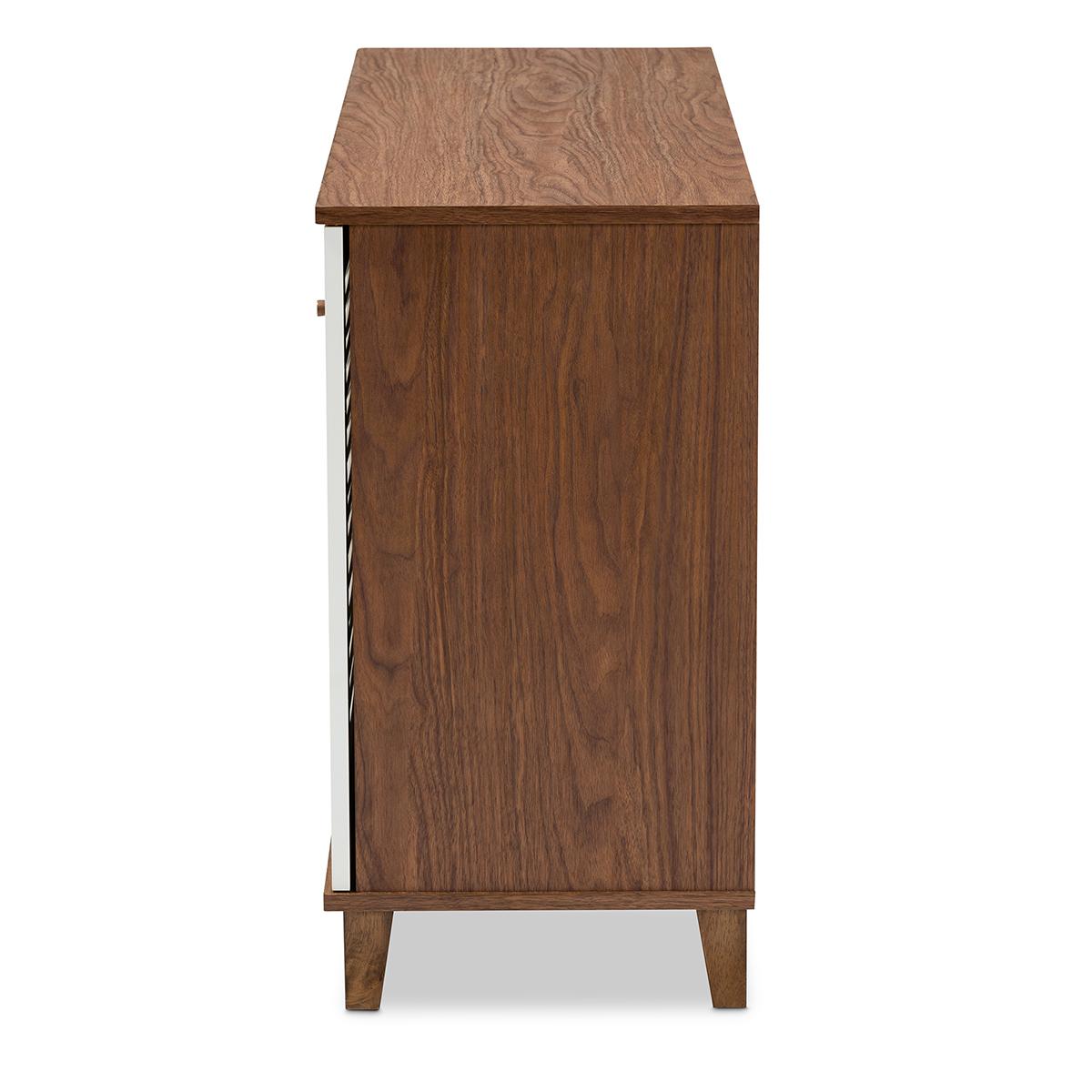 Baxton Studio Coolidge 8 Shelf Wood Shoe Storage Cabinet
