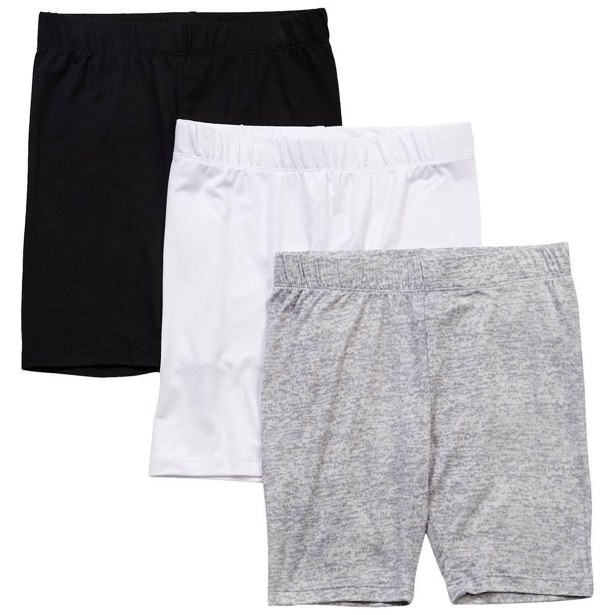 Girls (7-16) Star Ride(R) 3pk. Marled/Solid Bike Shorts