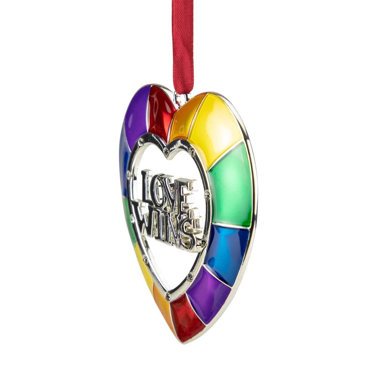 Northlight Seasonal 3in. Love Wins Pride Heart Christmas Ornament
