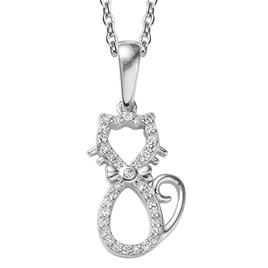 Nova Star(R) 1/10ctw. Lab Grown Diamond Cat Pendant Necklace