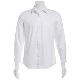 Mens Tom Baine Slim Fit Bamboo Jacquard Dress Shirt - White