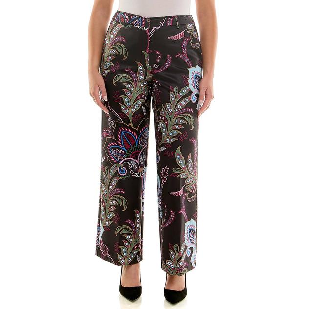 Womens Zac & Rachel Paisley Floral Wide Leg Pants