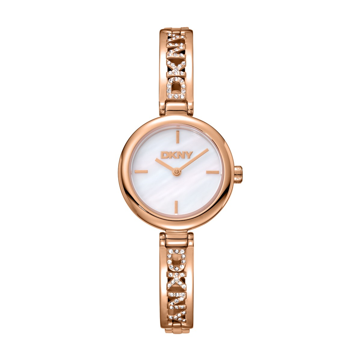 Womens DKNY Rose Gold Crystal Accented Jewelry Watch-DK1L115M0235