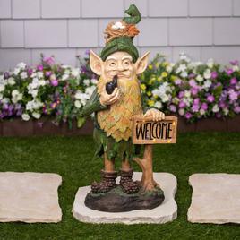 Northlight Seasonal LED Solar Welcome Gnome Garden Statue