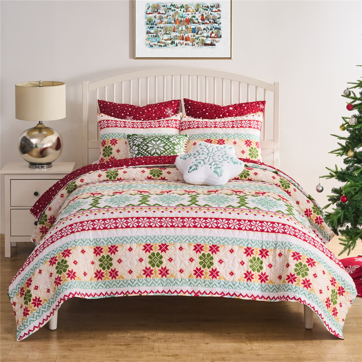Greenland Home Fashions(tm) Novelty Winter Holiday Quilt Set