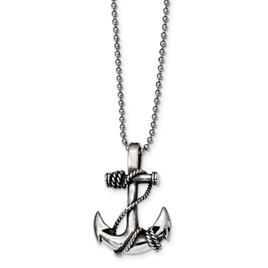 Mens Gentlemen's Classics(tm) Antiqued & Polished Anchor Necklace