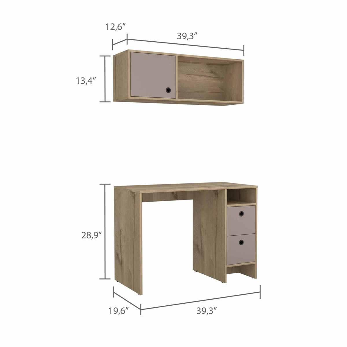 FM FURNITURE Light Oak Tokyo Office Set