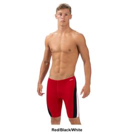 Mens Dolfin® Reliance Solid Red Color Block Jammer Swimsuit