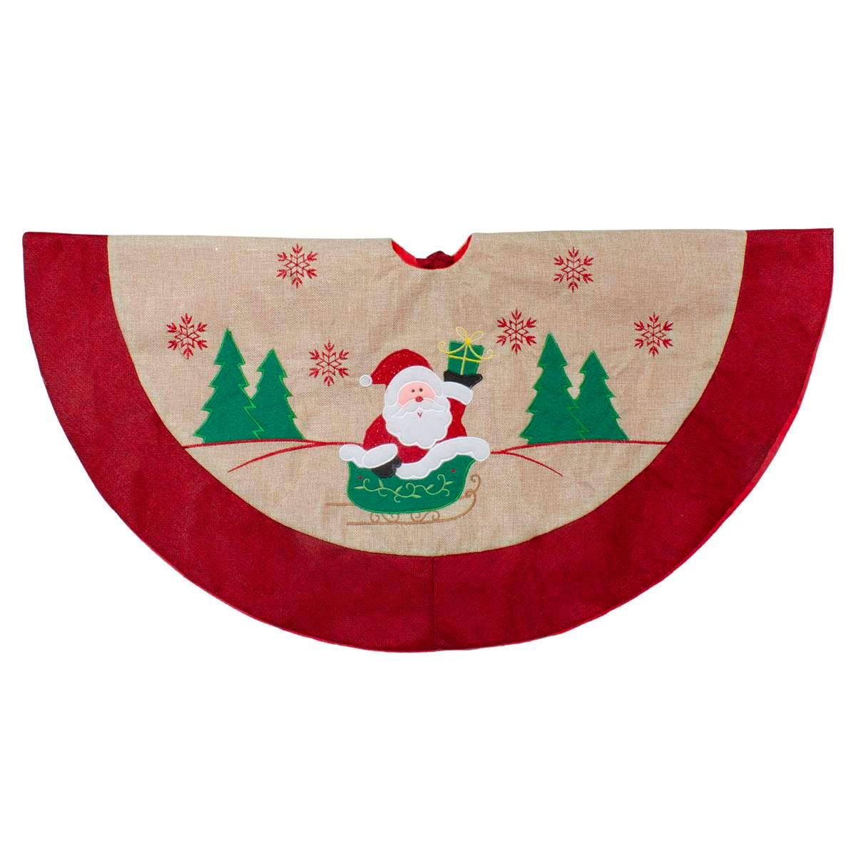 Northlight Seasonal 36in. Santa Embroidered Christmas Tree Skirt