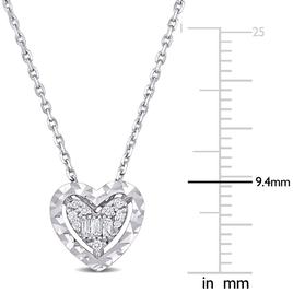 Sophia B 1/8ctw. 14kt. White Gold Heart Diamond Pendant Necklace