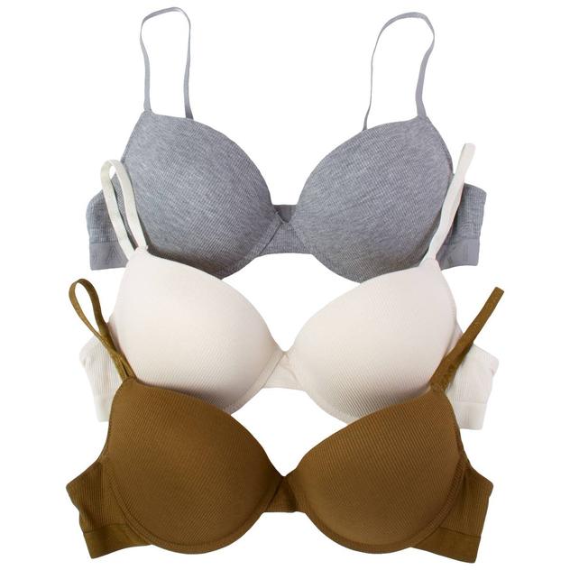 Womens Danskin 3pk. Ribbed Soft Lift  Underwire Bras DS7640-3PKT