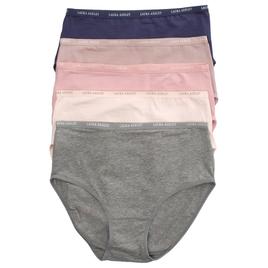Womens Laura Ashley 5pk Solid Cotton Spandex Brief Panties