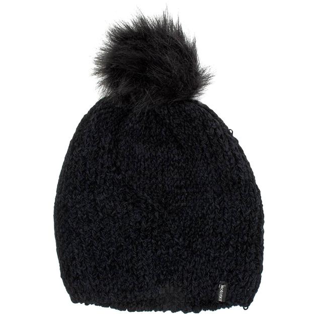 Womens Isotoner Chenille Hat with Fur Pom