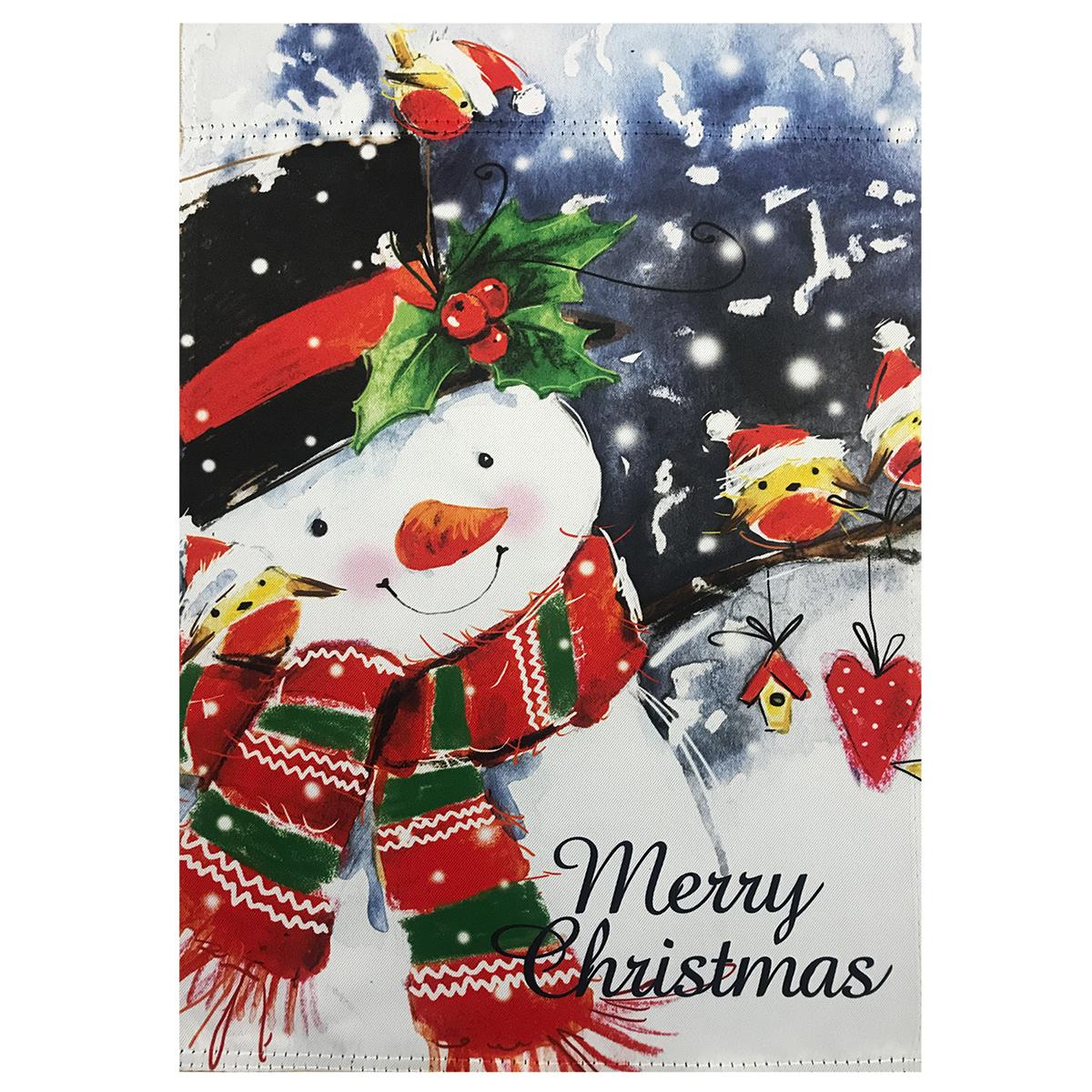 Northlight Seasonal Snowman and Birds Christmas Garden Flag