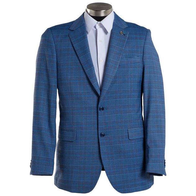 Mens Tom Baine Plaid Sport Coat - Blue