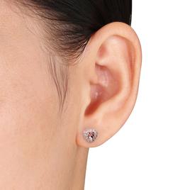 Gemstone Classics™ 10kt. Rose Gold Pink Heart Earrings