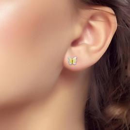 Designs by FMC 18kt. Two-Tone Butterfly Stud Earrings