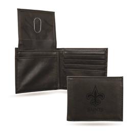Mens NFL New Orleans Saints Faux Leather Bifold Wallet