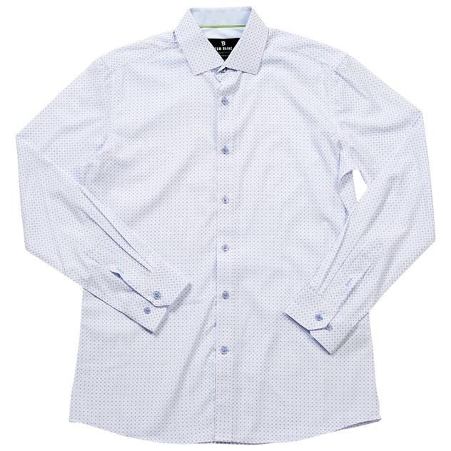 Mens Tom Baine Slim Fit Diamond Print Dress Shirt - White