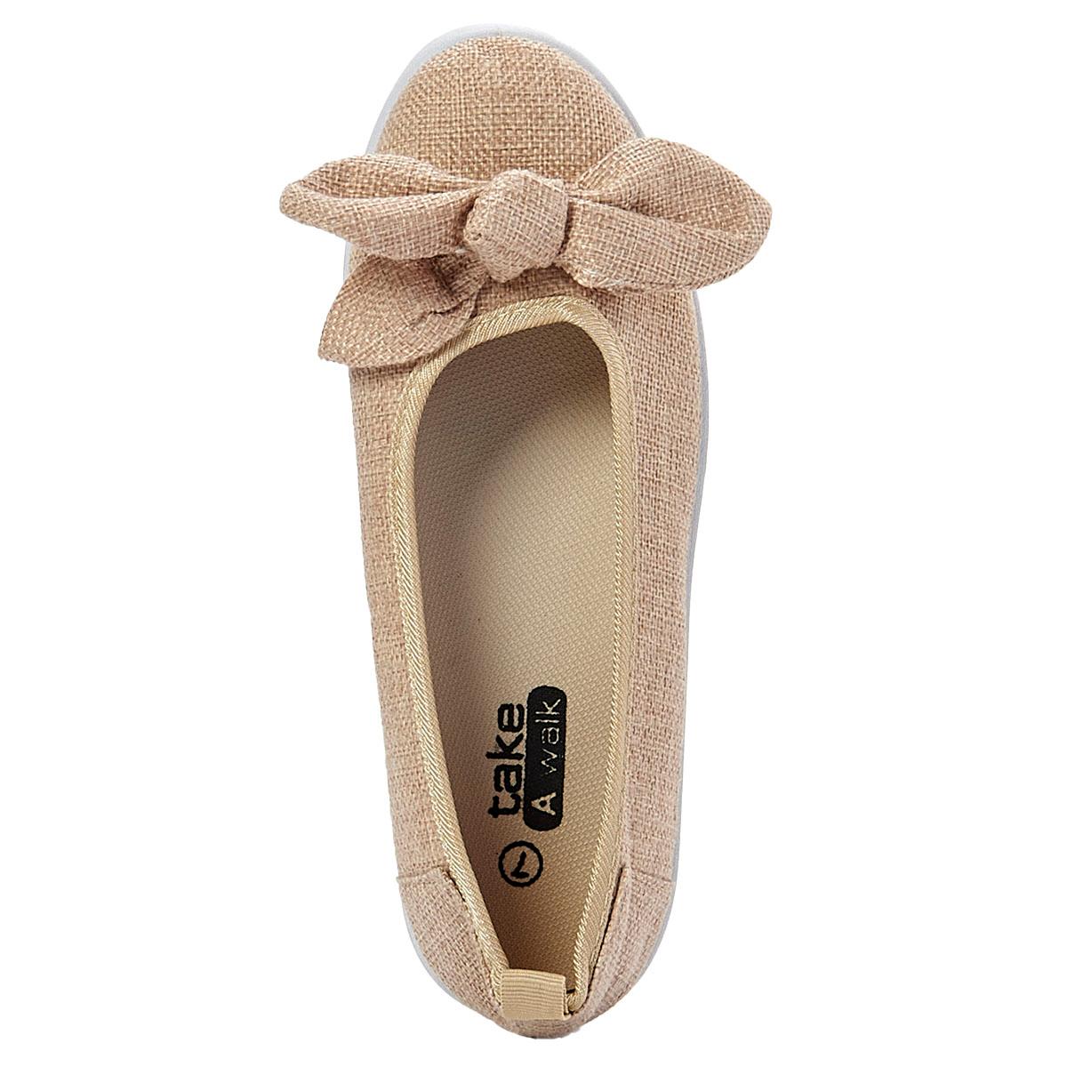 Womens Take A Walk Bow Skimmer Twin Gore Slip-Ons