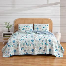 FreshFolds 3pc. Seashell Coastal Bedspread Quilt Set