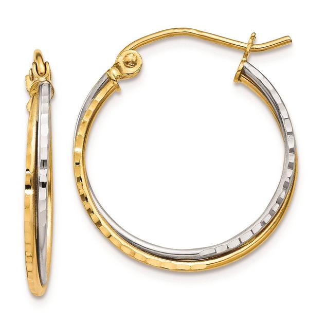 Gold Classics™ 14kt. Two-Tone 20x19mm Twist Hoop Earrings