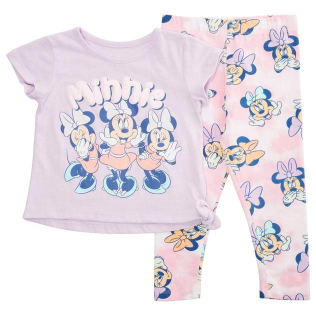 Toddler Girl Disney Minnie Side Tie Top & Leggings Set