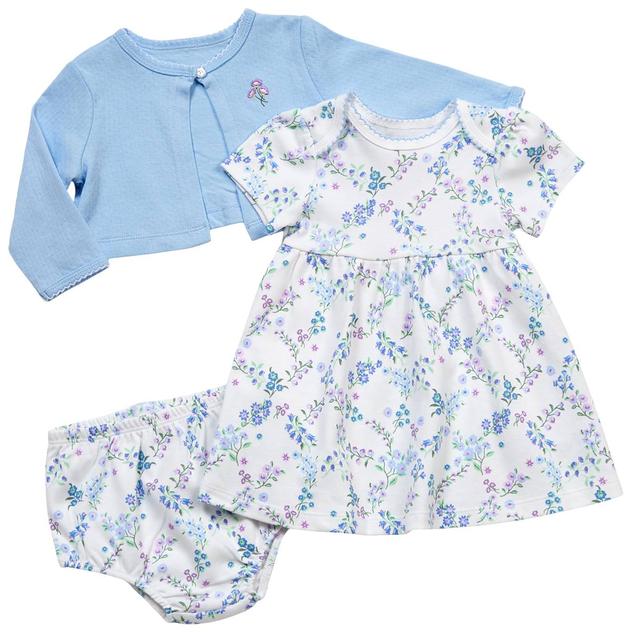 Baby Girl (3-12M) Little Me® 3pc. Trellis Dress Set