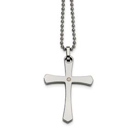 Mens Gentlemen's Classics(tm) 14kt. Accent & Diamond Cross Necklace