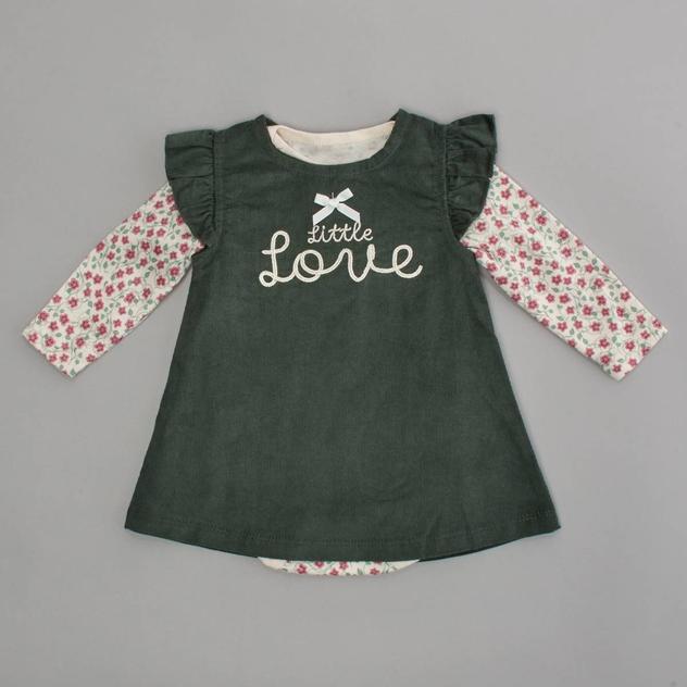 Baby Girl (NB-9M) René Rofé® Little Love Jumper & Floral Bodysuit