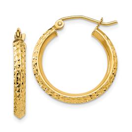 Gold Classics(tm) 14kt. Gold Diamond Cut 2.5mm Hoop Earrings