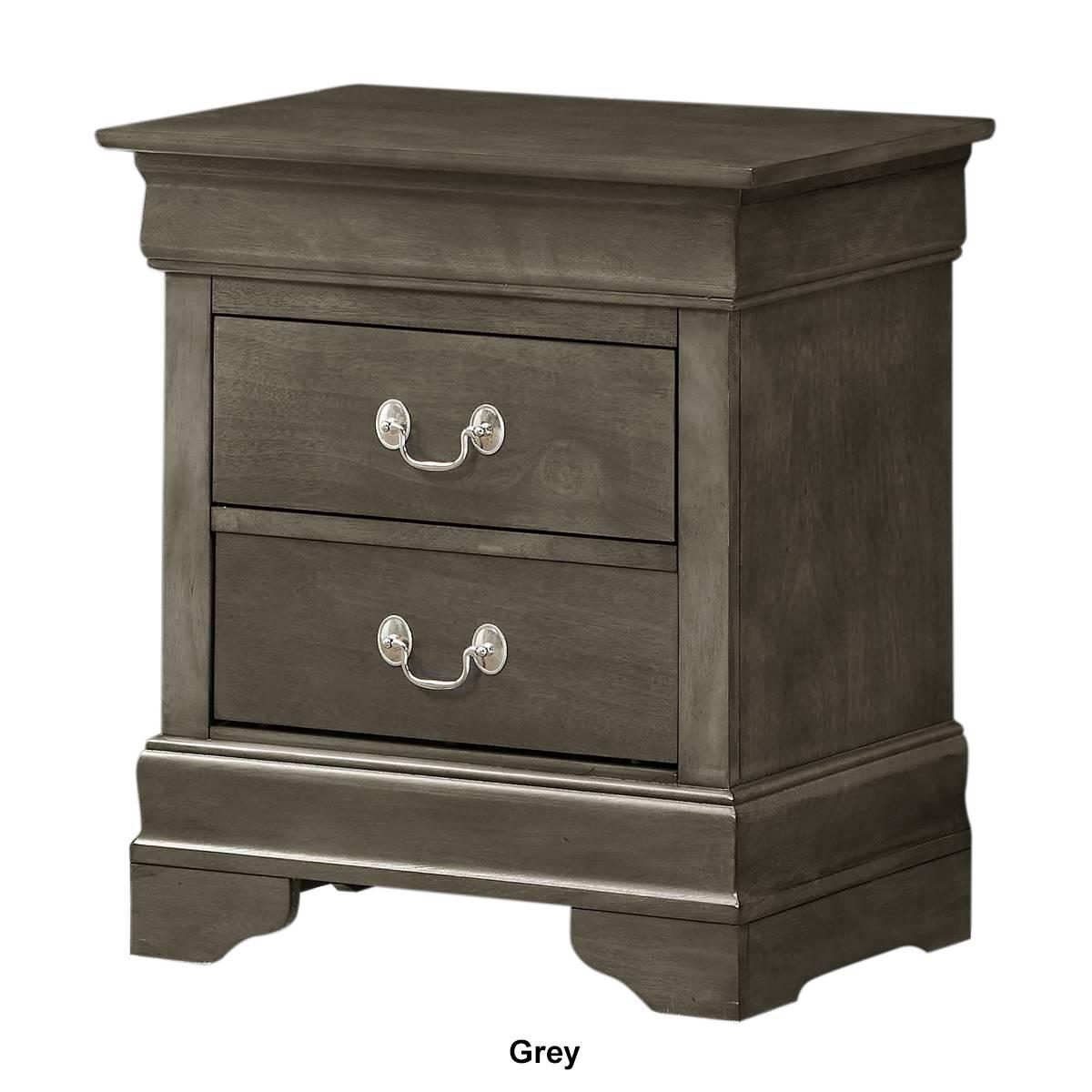 Passion Furniture Louis Philippe 2-Drawer Nightstand