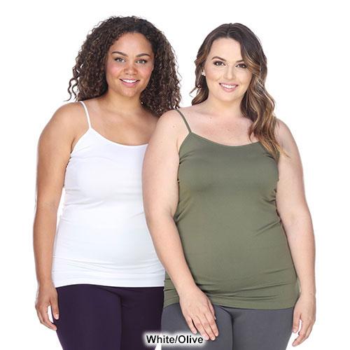 Plus Size White Mark 2pc. Solid Camisoles
