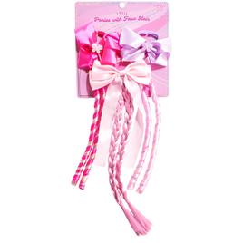 Girls Capelli® New York 3pc. Mix Faux Hair Curls & Braid Ponies